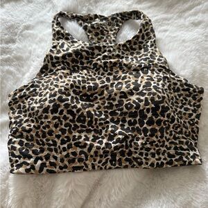 Outdoor Voices Tan and Black Leopard Print Top